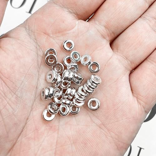 Miniatura 3 de 1200 cuentas espaciadoras de disco plano de 0.236 pulgadas redondas CCB Rondelle cuentas espaciadoras para pulseras, collares, joyas, manualidades