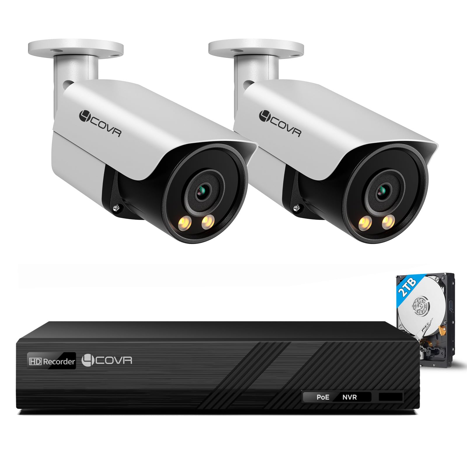 【4K 800万画素・双方向通話・PoE給電・2TB HDD内蔵】4COVR 防 Amazon.co.jp: 【4K 800万画素・双方向通話・PoE給電・2TB HDD