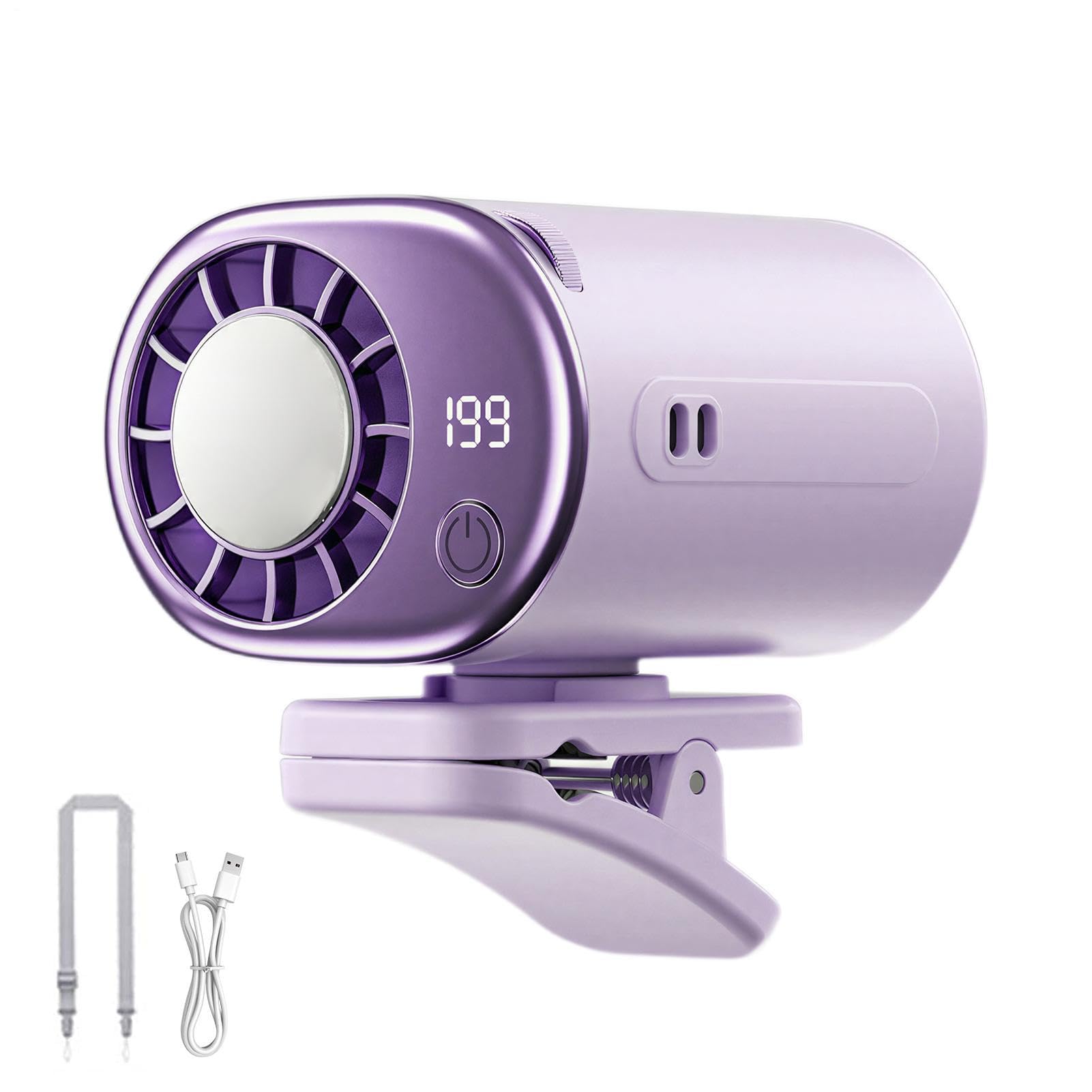 Ventilateur de camping rechargeable à pince pour festivals et plage