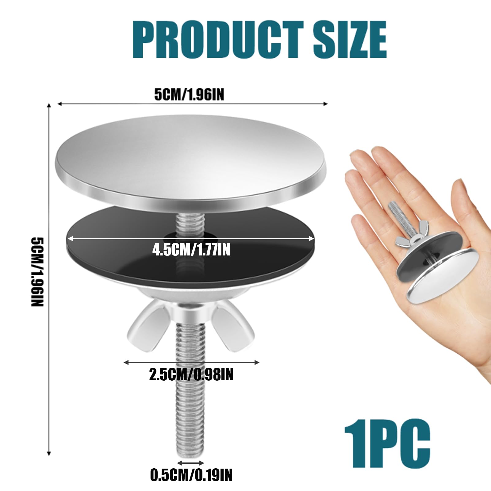 SMCEHEYA 1 Pcs Sink Hole Cover Stainless Steel Tap Hole Blanking Plug for Keeping Bathroom Kitchen Sink Clean Stainless Steel Kitchen Faucet Sink Plug Hole Sink Accessories - Image 2