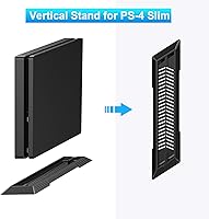 Vista 3 de Younik Soporte vertical para PS-4 Slim, rejillas de ventilación integradas y patas antideslizantes de montaje base estable para PS-4 Slim