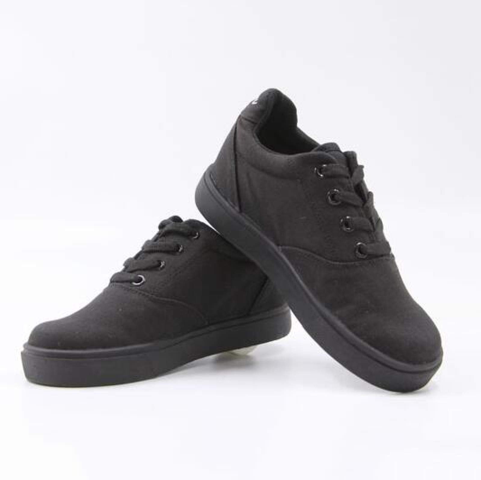 qmj Zapatillas Ruedas Zapatos De Lona con Rueda Zapatillas para Skateboard Calzado Deportivo Al Aire Libre,Black-EU39