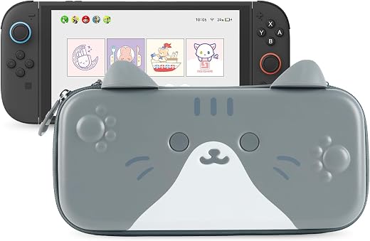 GeekShare Carrying Case Compatible with Switch 2 (2025) 7.9 Inch, Hard Shell Slim Travel Case with 12 Game Card Slots for 