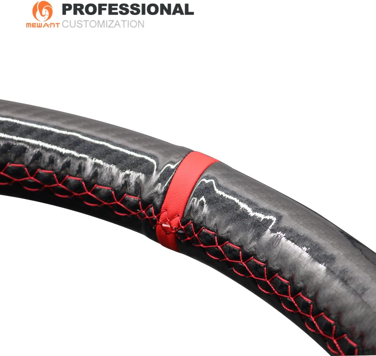 MEWANT Hand Stitch Carbon Fiber Artificial Leather Steering Wheel Cover Wrap for Infiniti G25 G35 G37 EX35 EX37 Q60 QX50