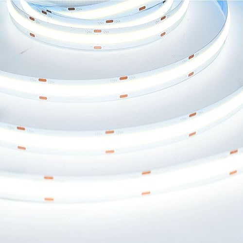 Miniatura 4 de HAASHADA COB - Tira de luces LED, 12 V, 16.4 pies, súper brillante, regulable, 32000 lm, alta densidad, no impermeable, 320 LEDsm, cinta de luz LED