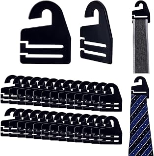 AHANDMAKER 30Pcs Black Tie Hanger, Necktie Holder Organizer for Retail D...