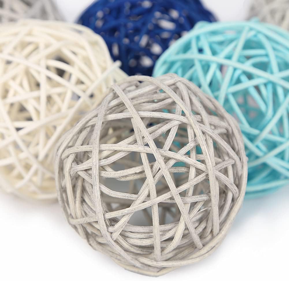 DomeStar Large Rattan Balls, 16PCS 2.8 Inches Wicker Balls Decorative Balls Natural Decorative Wicker Rattan Balls Orbs Vase Fillers : Home & Kitchen