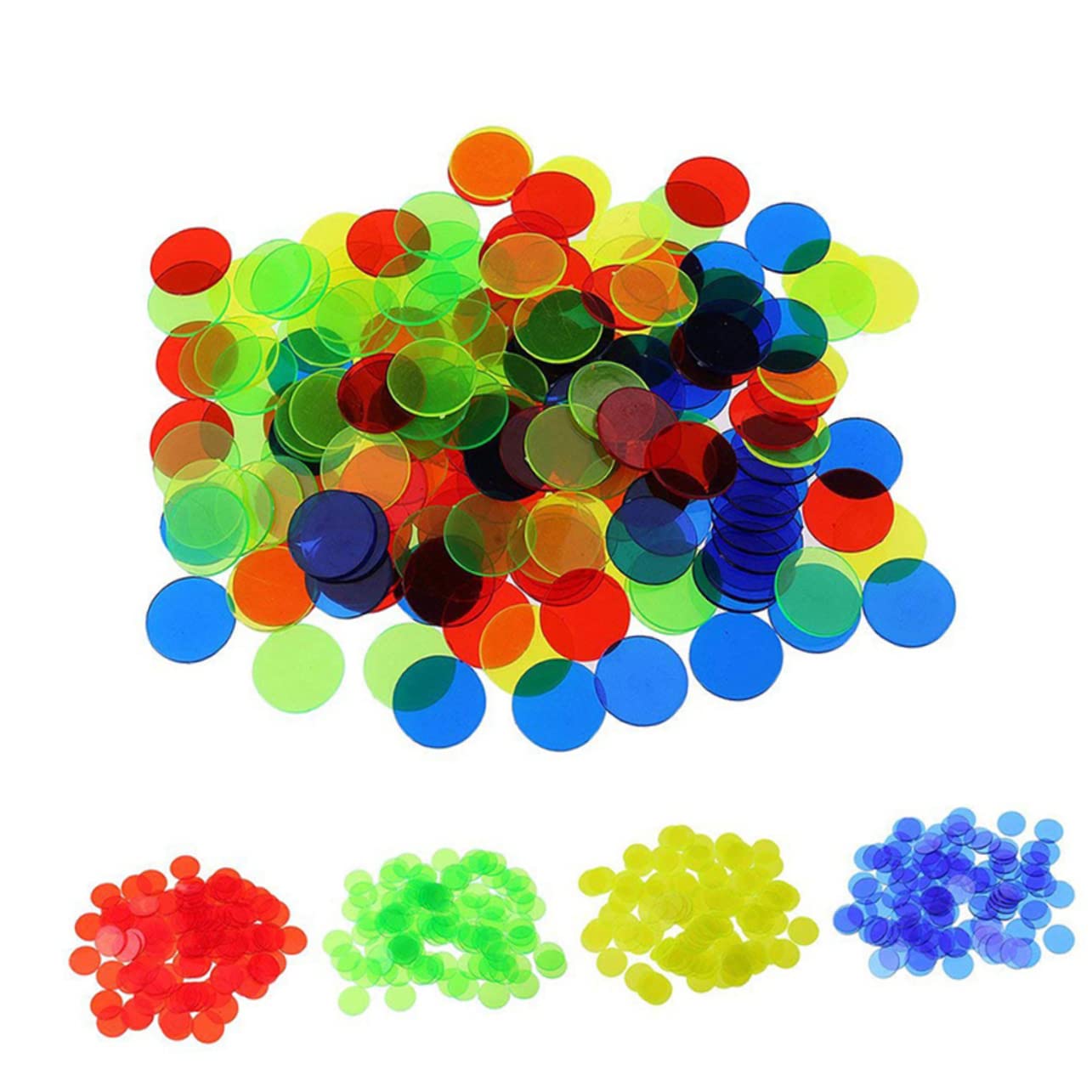 Toyvian 1000 Stk spielzeug zählchips aus kunststoff klare Zähler Bingochips 500 Bingomarker aus Kunststoff Bingo-Chips 15 mm Token Bingo-Chips zählen Poker Zeichen CD Rabatt Kind runden