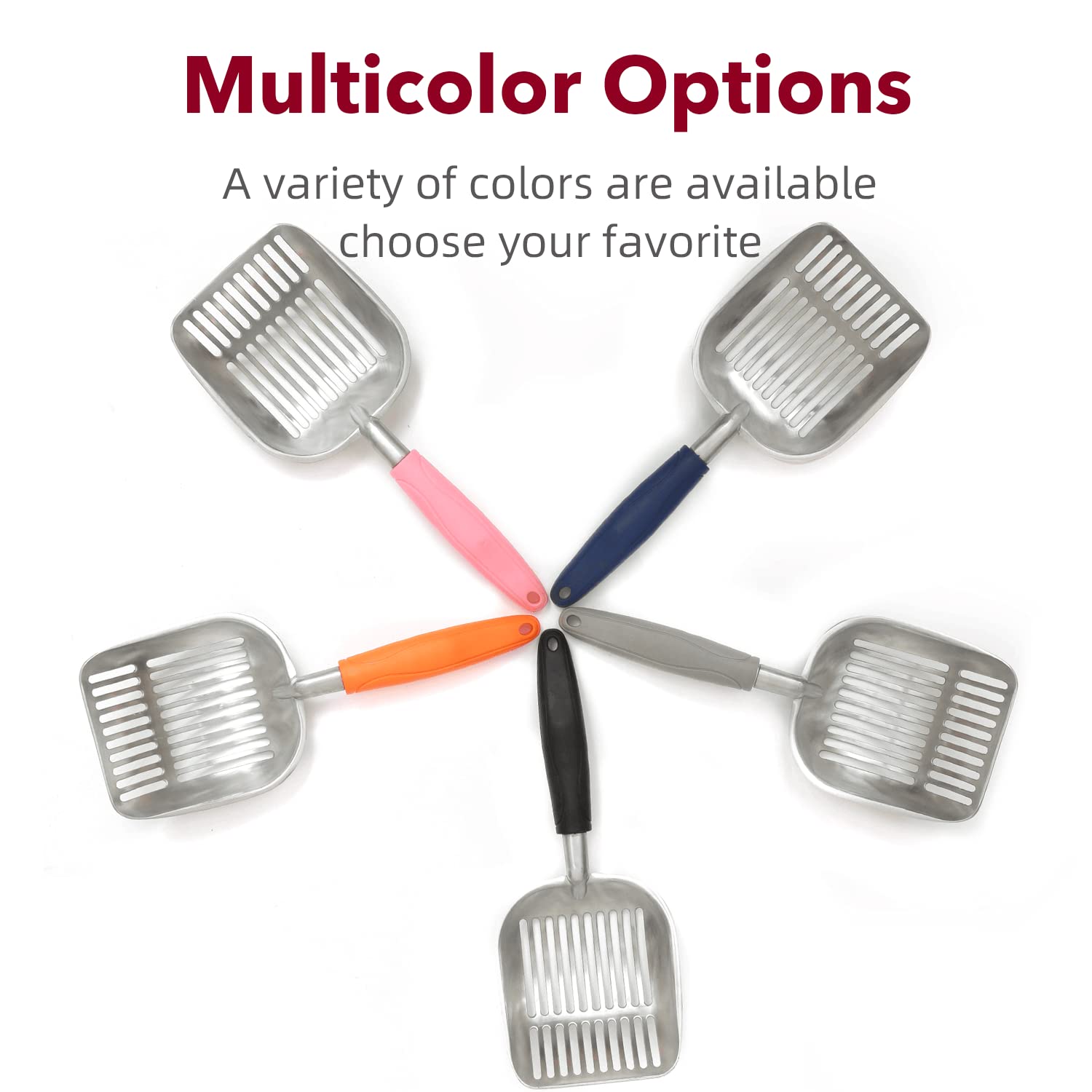 Cat Litter Scoop, Kitty Metal Scooper, Aluminum Alloy Sifter, Kitten Pooper Lifter, Deep Shovel, Long Handle, Poop Sifting, Durable, Heavy Duty, for Litter Box - image 6