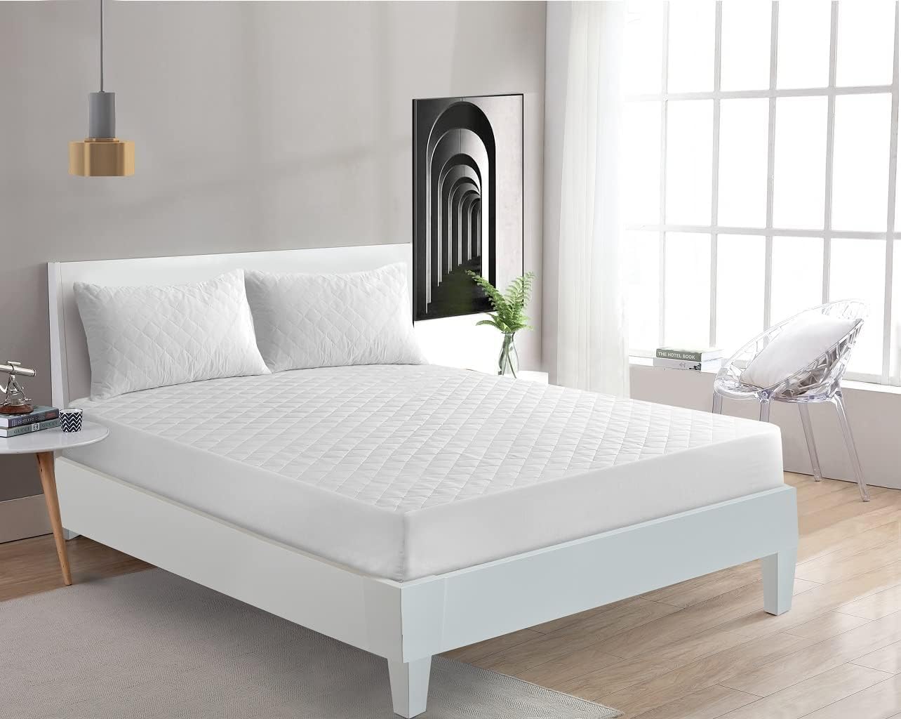 Non-Allergenic Extra Deep Quilted Mattress Protector Topper Fitted Mattress Cover Sheet 30cm Deep (Single)