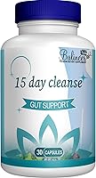 Vista 1 de 15 Day Cleanse, Gut and Colon Support, Advanced 15 Day Gut Cleanse Detox for Women & Men with Senna, Cascara Sagrada & Psyllium Husk, Non-GMO, 30