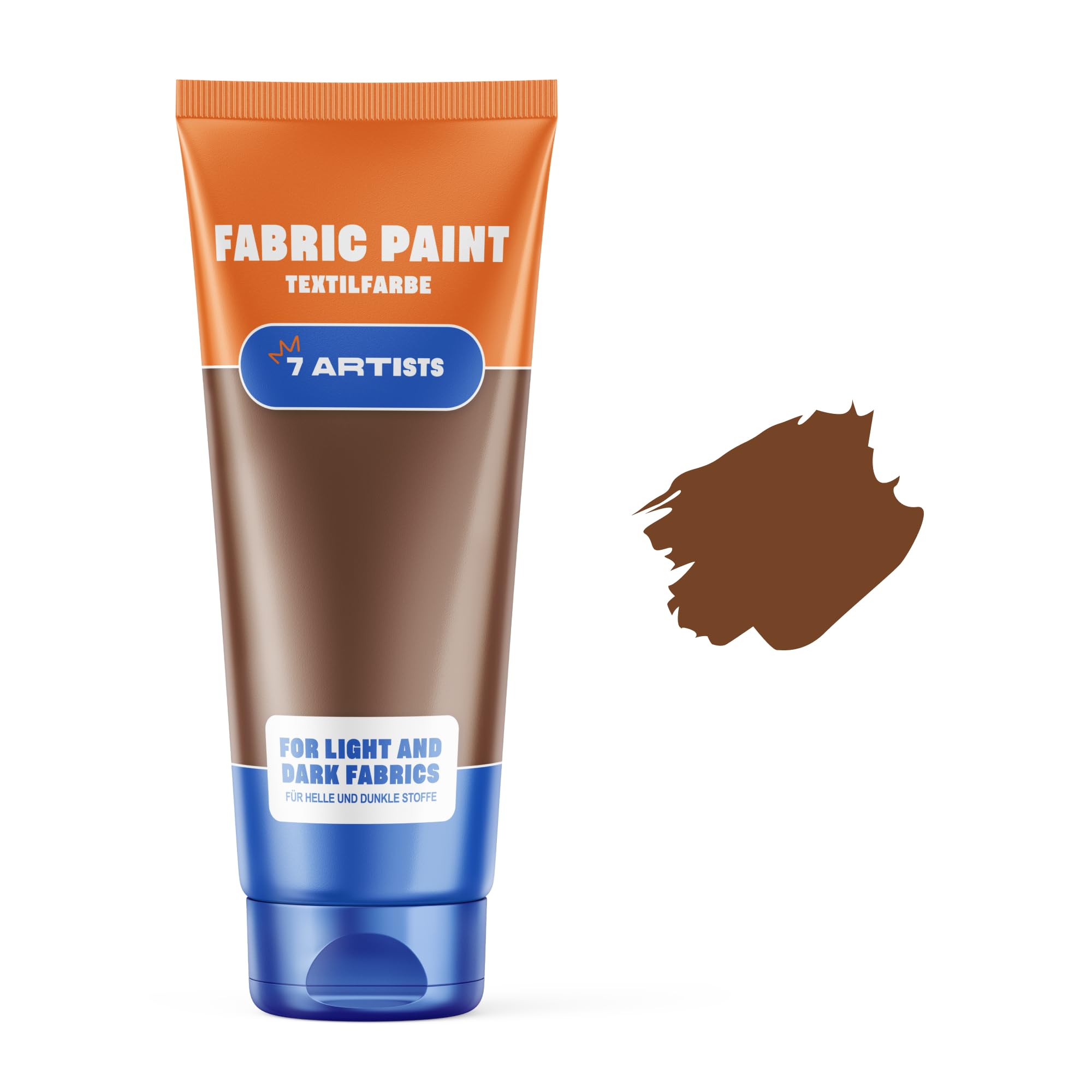 7 Artists Brown 60Ml Brown Fabric Paint 60 Ml – Permanent Textile Paint For Clothes, Shoes & Denim | Water Based Jeans, Leather & Sneaker Paints | Washable Non-Toxic Fabric Dye For Cotton & Synthetic Fabrics