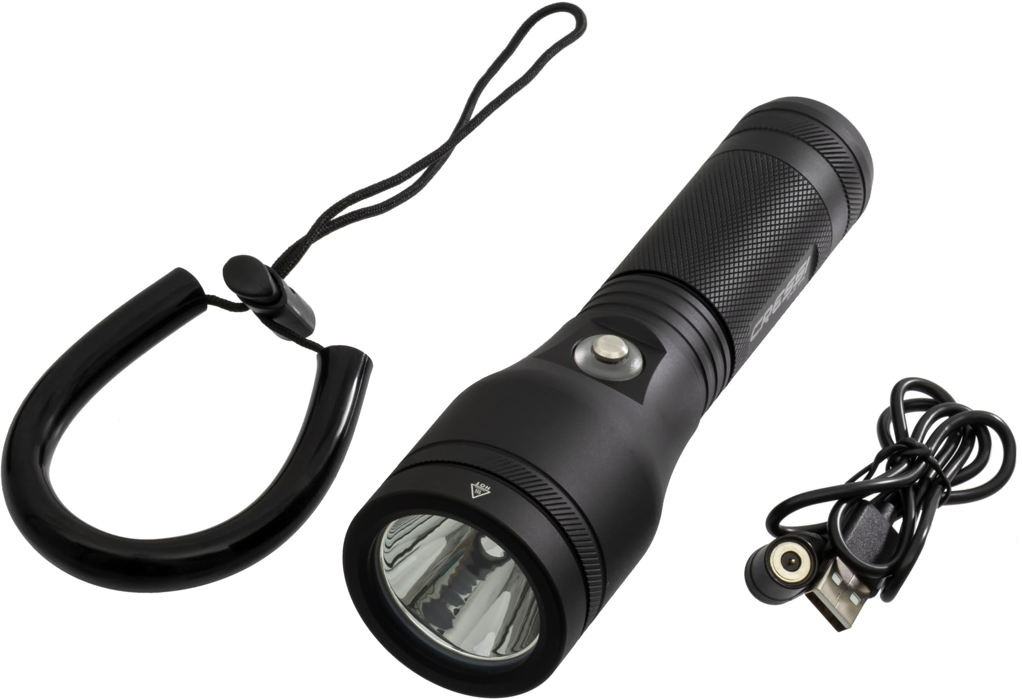 Cressi Astra 2100 Torch Black-Torche sous Marine à LED Rechargeable 2100 Lumens Etanche IPX8 100m, Unisex, Noir et Compacte pour la Plongée, la Pêche, Les Explorations Aquatiques