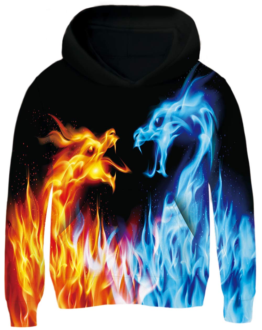 AIDEAONEBoys Girls Fleece Hoodies 3D Print Plush Pullover Hoodie Casual Hooded Sweatshirts with Pocket for Age 5-16 Kids