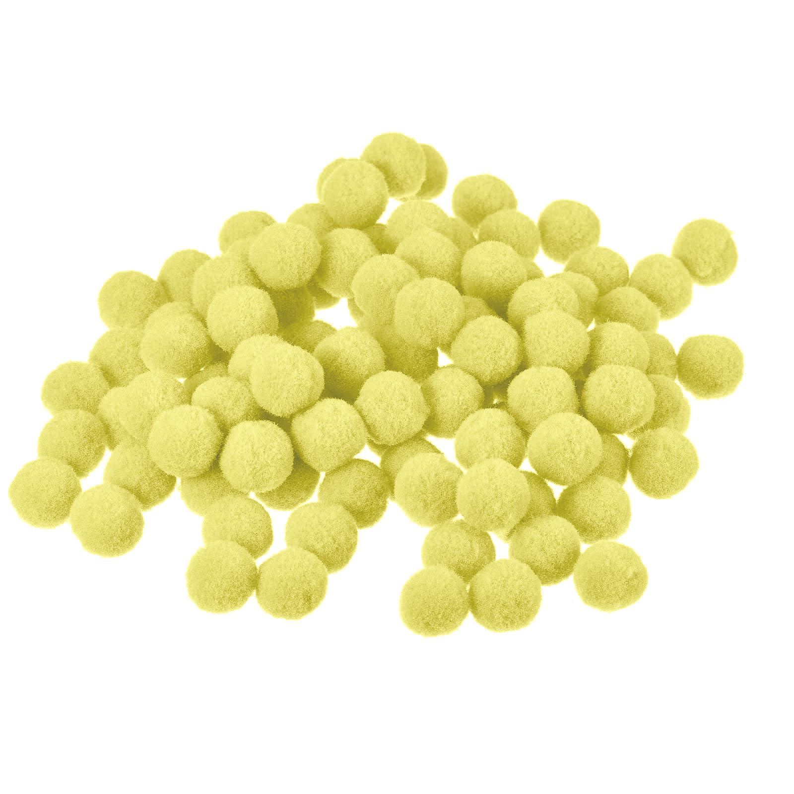 Unifizz 100Pcs Pom Felt Balls, 1.5cm Light Yellow Fabric Pom Poms for Crafts, DIY Decor and Festive โ image 1