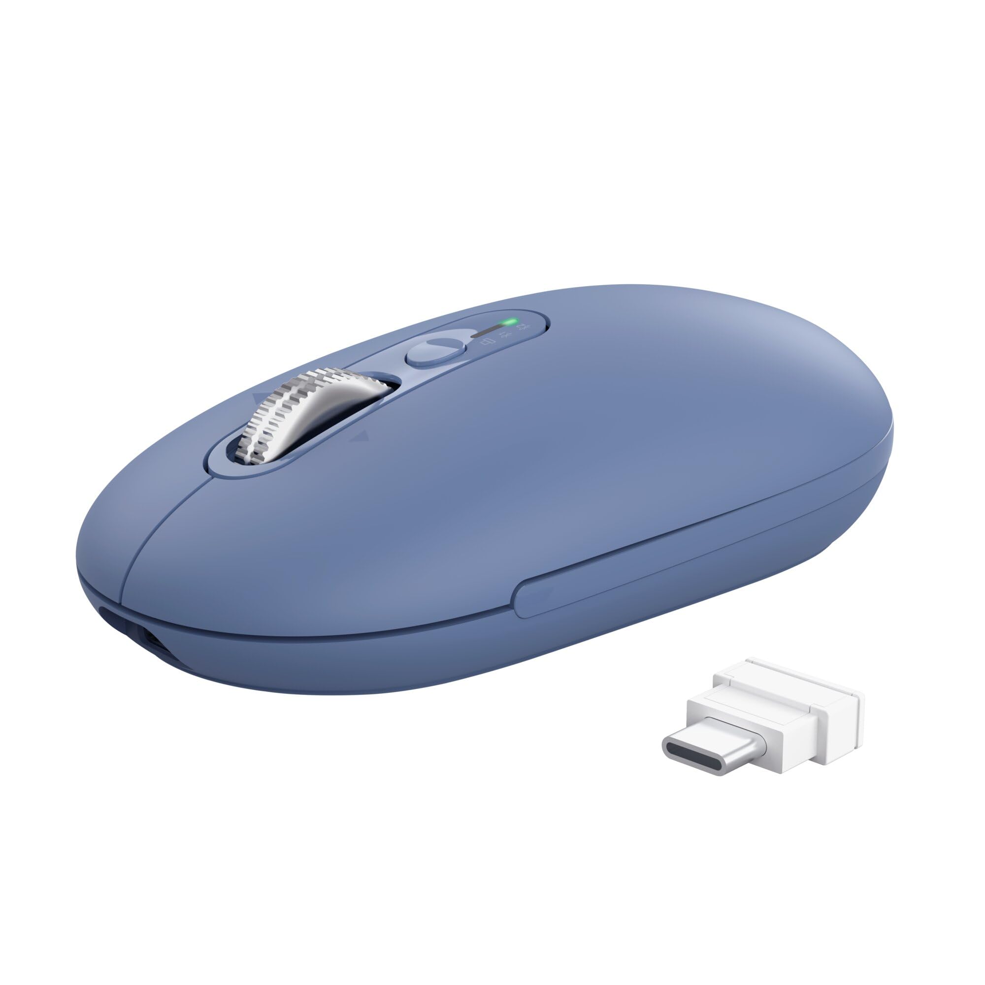 Trust Seron Hyperwheel Wireless Mouse Ultra Fast Scroll Wheel with Horizontal Scrolling, Bluetooth + 2.4GHz, Silent Buttons, 65% Recycled Materials, DPI Button, Multidevice Mouse Laptop PC Mac, Blue