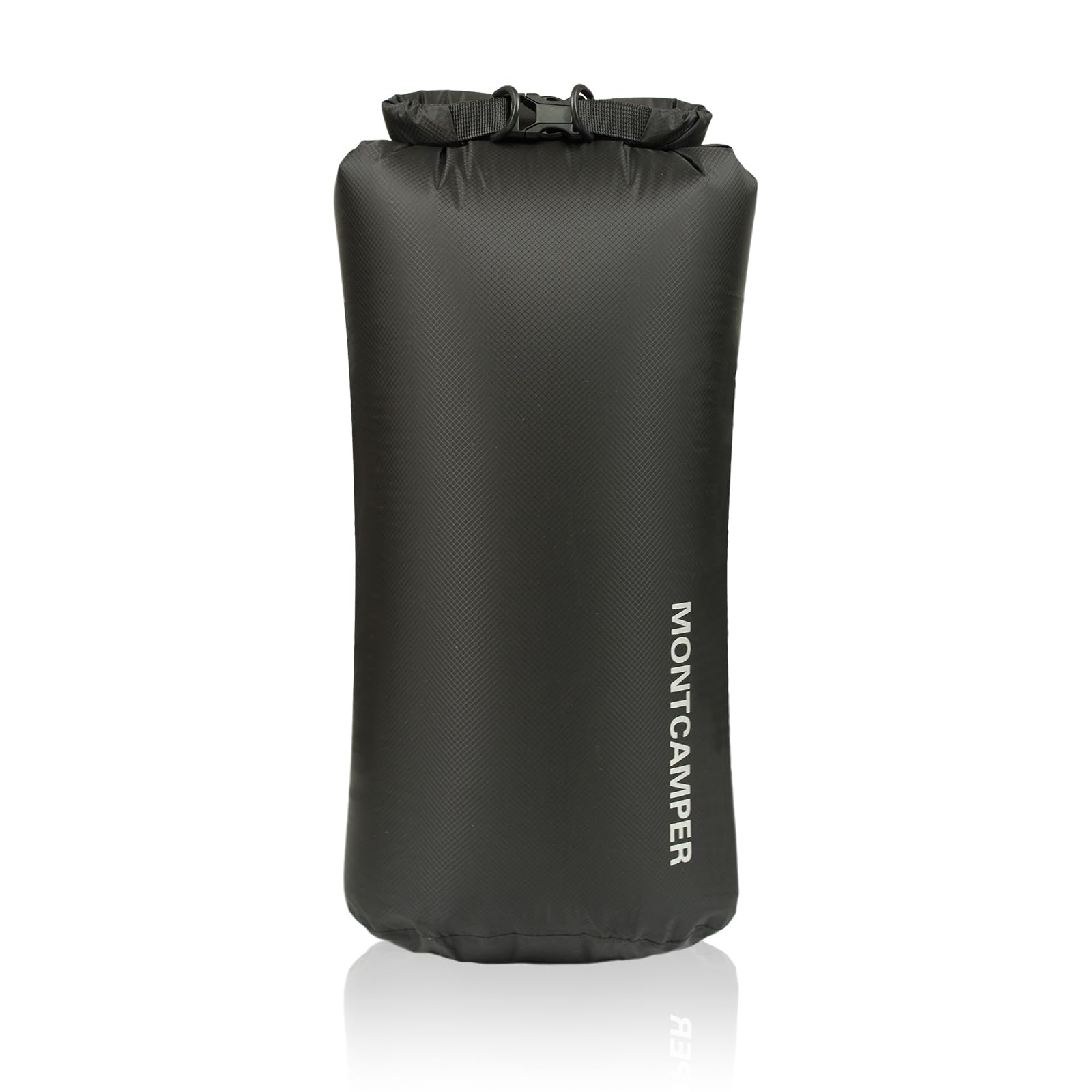 Bolsa seca impermeable de 20 L, nailon 30D, con revestimiento de poliuretano, almacenamiento ligero resistente al agua para kayak, camping, senderismo, pesca y playa (negro)