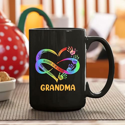 Miniatura 2 de Mugs Café personalizado para nana de nieto abuela mini nana amor nietos impresión a mano nombre personalizado taza de cerámica novedosa de 11 15