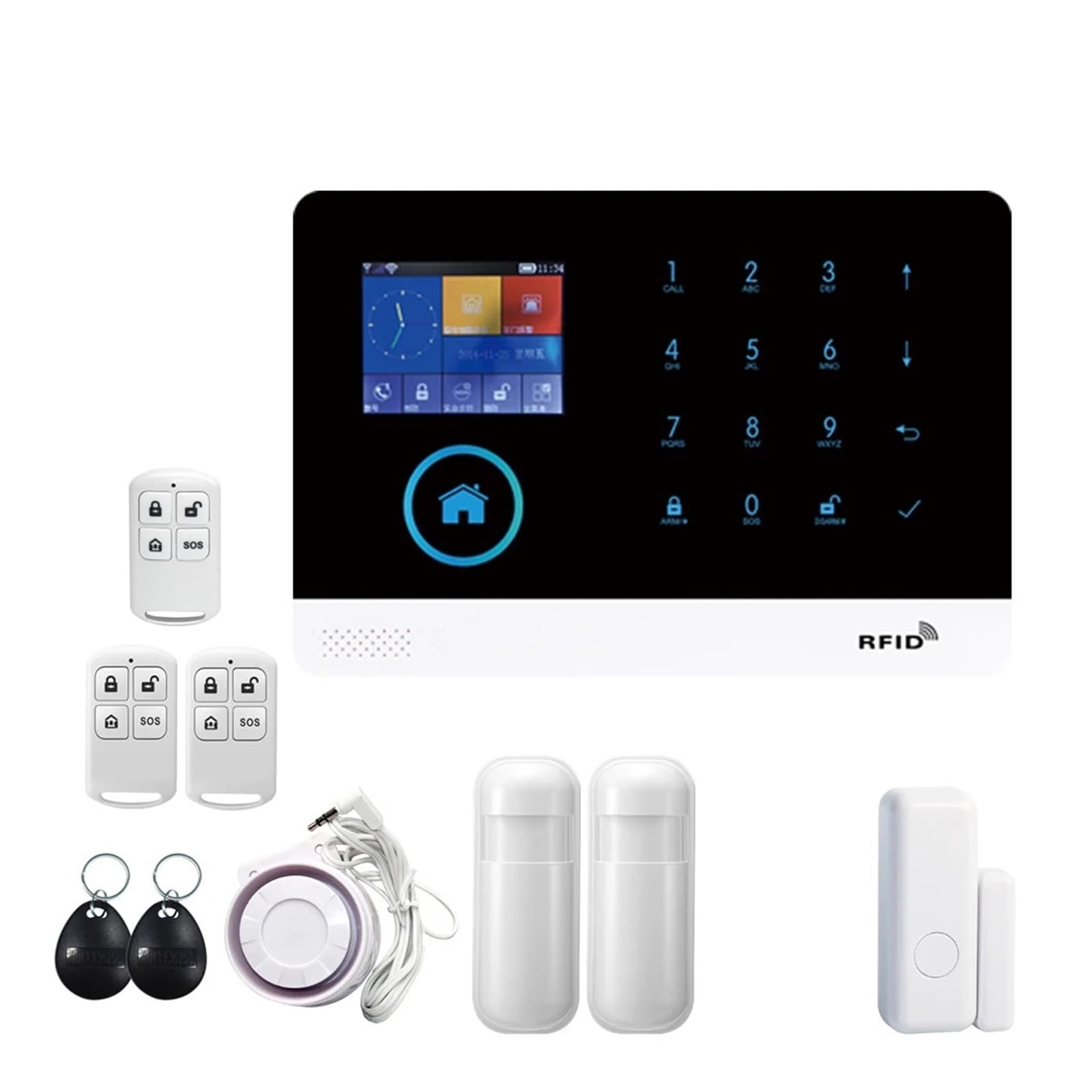 Tuya Alarm System WiFi GSM Security Burglar For House Office SMS Call Auto Dial APP Remote Control Remote Monitoring(C)