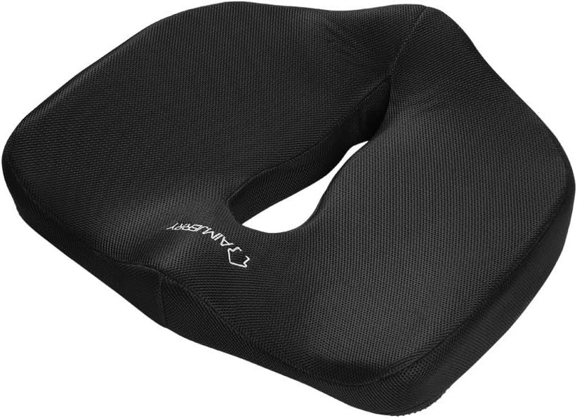 Aimjerry Seat Cushion Memory Foam Office Chair and Car Seat Cushion Comfort Relieves Back Pain,Washable Cover (17.7x15x5 inch)