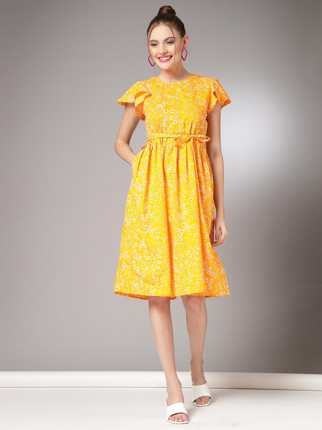 Oomph Women's Western & Fusion Wear Western Dresses For Women Orange - Md801