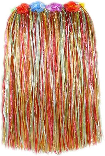 Miniatura 3 de Falda hawaiana de hierba Luau Hula con flores grandes para decoración de fiesta de baile