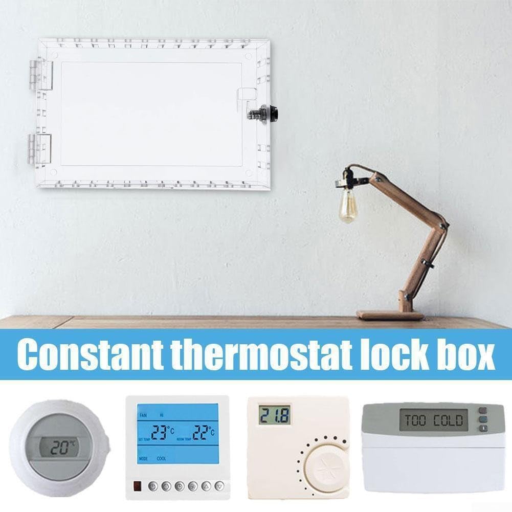 Boîtier de verrouillage pour thermostat - 20 x 14 x 5 cm - Couvercle de thermostat avec serrure - Contrôle de la climatisation - Couvercle mural pour thermostat pour restaurants