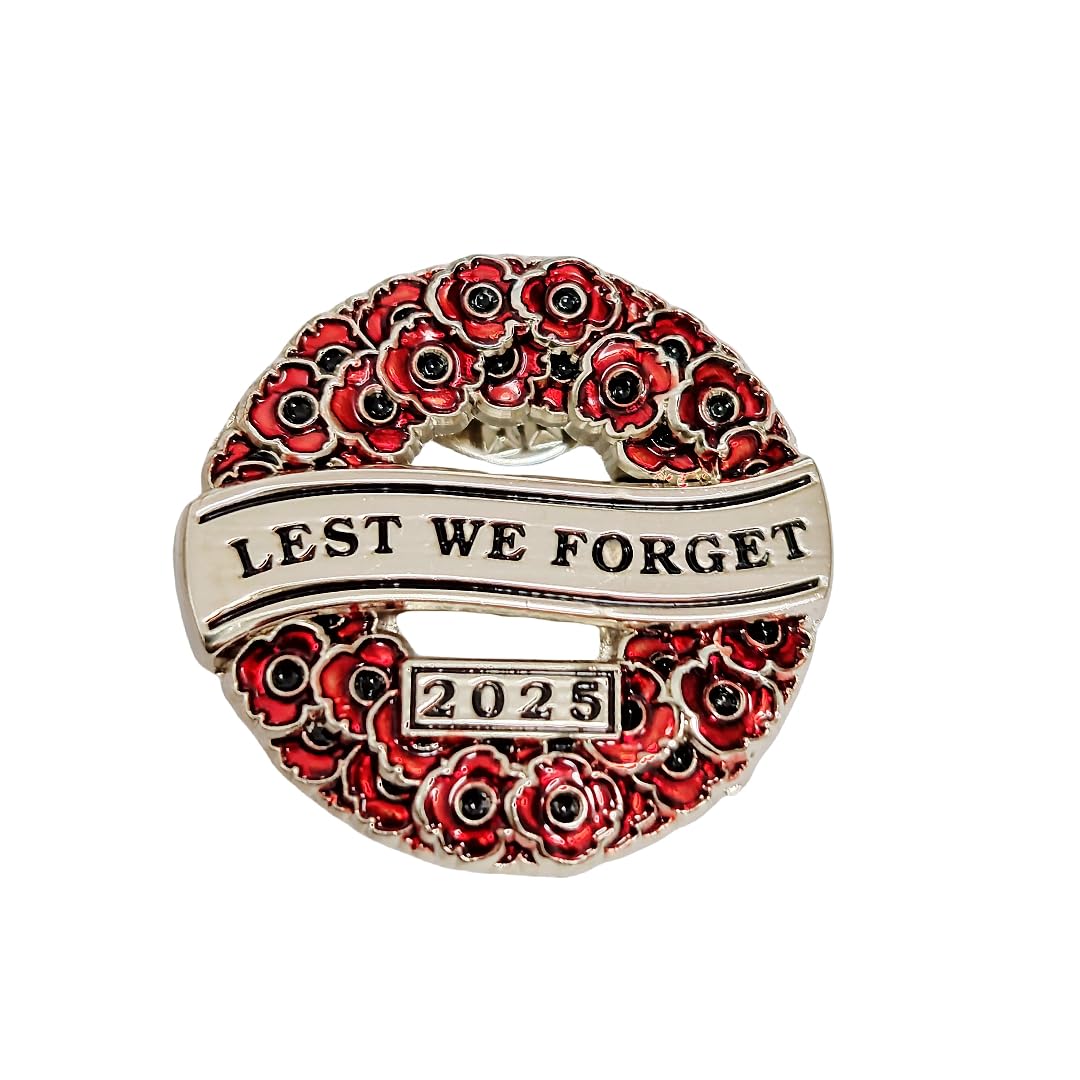 Gedenktag Poppy Brosche 6,5cm Zinklegierung Veteranentag Mohnblumen  Anstecknadel 2023 - Gedenktag Brosche Zinklegierung Gedenktag Poppy Brosche  Mit 'Lest We Forget' Aufschrift, image size:1080x1080