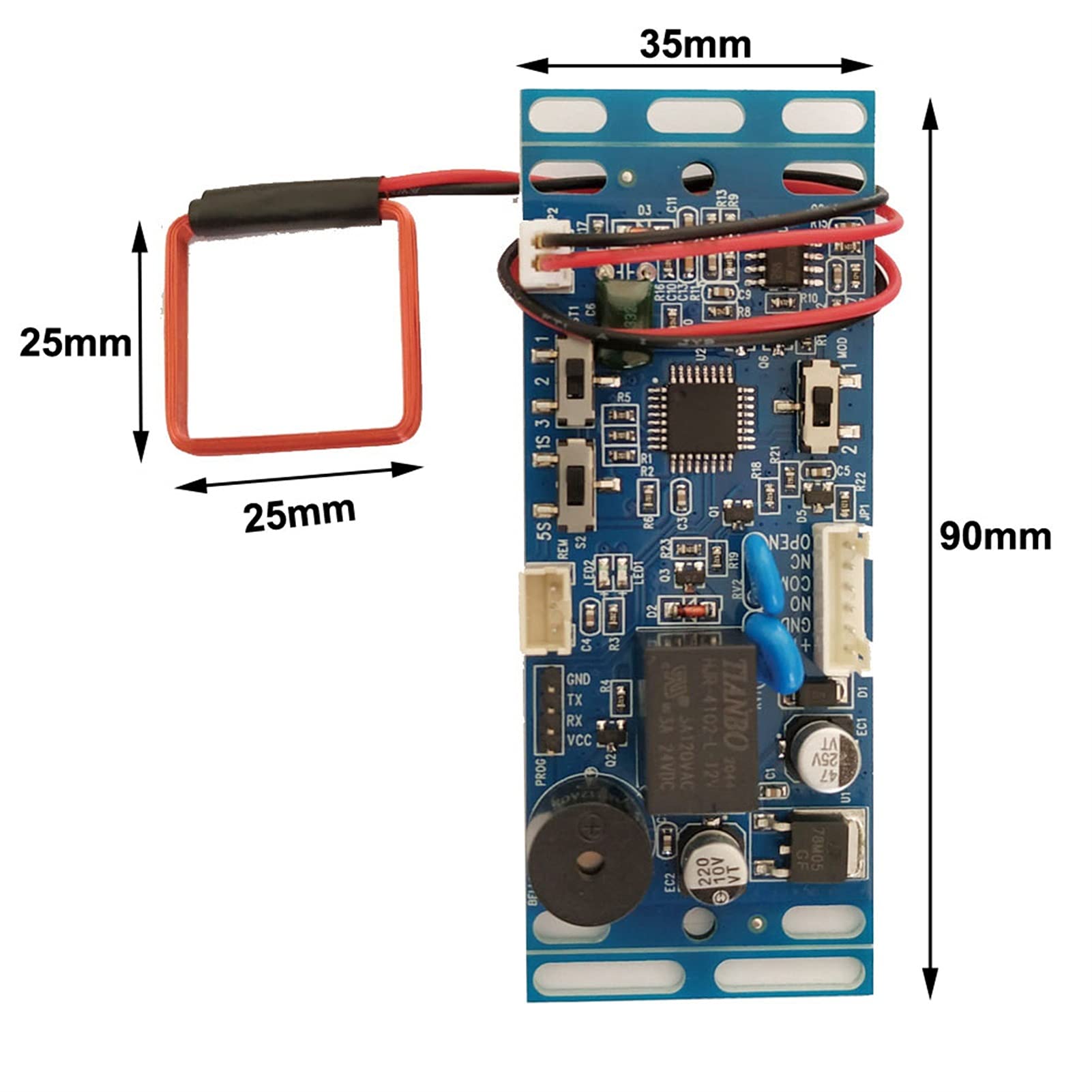 EM/ID Contrôle d'accès à la porte embarqué Contrôle d'accès Interphone Control Control Control avec 2pcs Carte mère 10pcs EM Touche FOB Min: 1pcs,ConçU Pour Un Service Durable(Exit button)