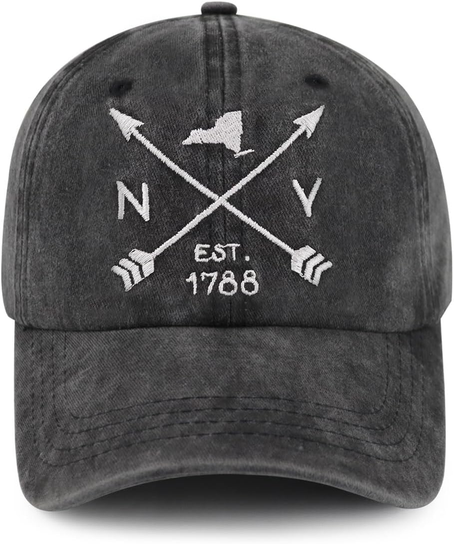 US, Texas, New York, California Hat for Men Women, Adjustable Cotton Embroidered Baseball Cap