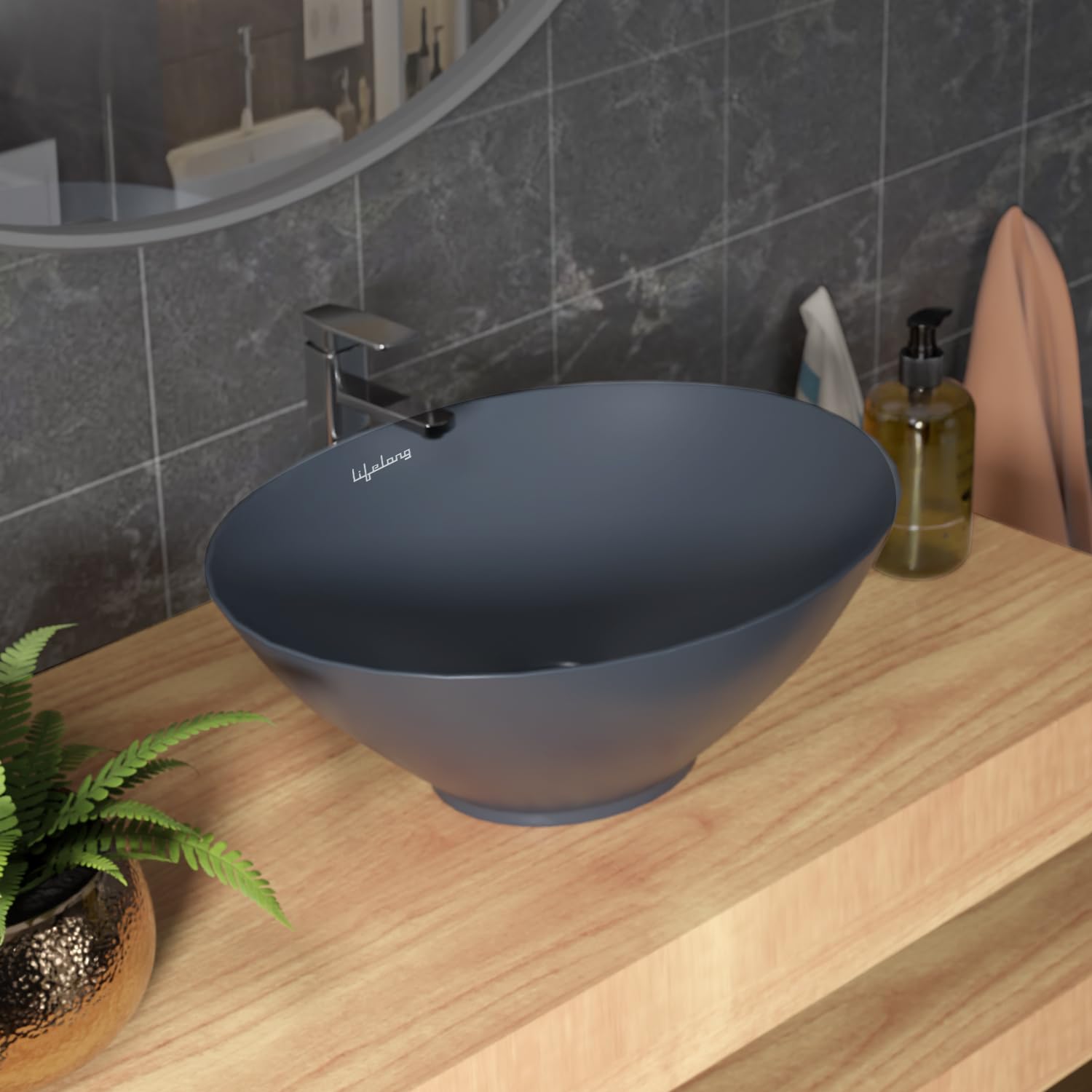 See full amazon price history chart for Lifelong Wash Basin for Bathroom - Tabletop Washbasin - Ceramic Matt Finish Oval Countertop Vessel Sink Ideal for Bathroom, Dining Hall & Vanity 33x41x16 cm (Matt Black, LLHIBM11) Lifelong Wash Basin for Bathroom - Tabletop Washbasin - Ceramic Matt Finish Oval Countertop Vessel Sink Ideal for Bathroom, Dining Hall & Vanity 33x41x16 cm (Matt Black, LLHIBM11) (B0D7LZZX93) Amazon Price History, Amazon Price Tracker
