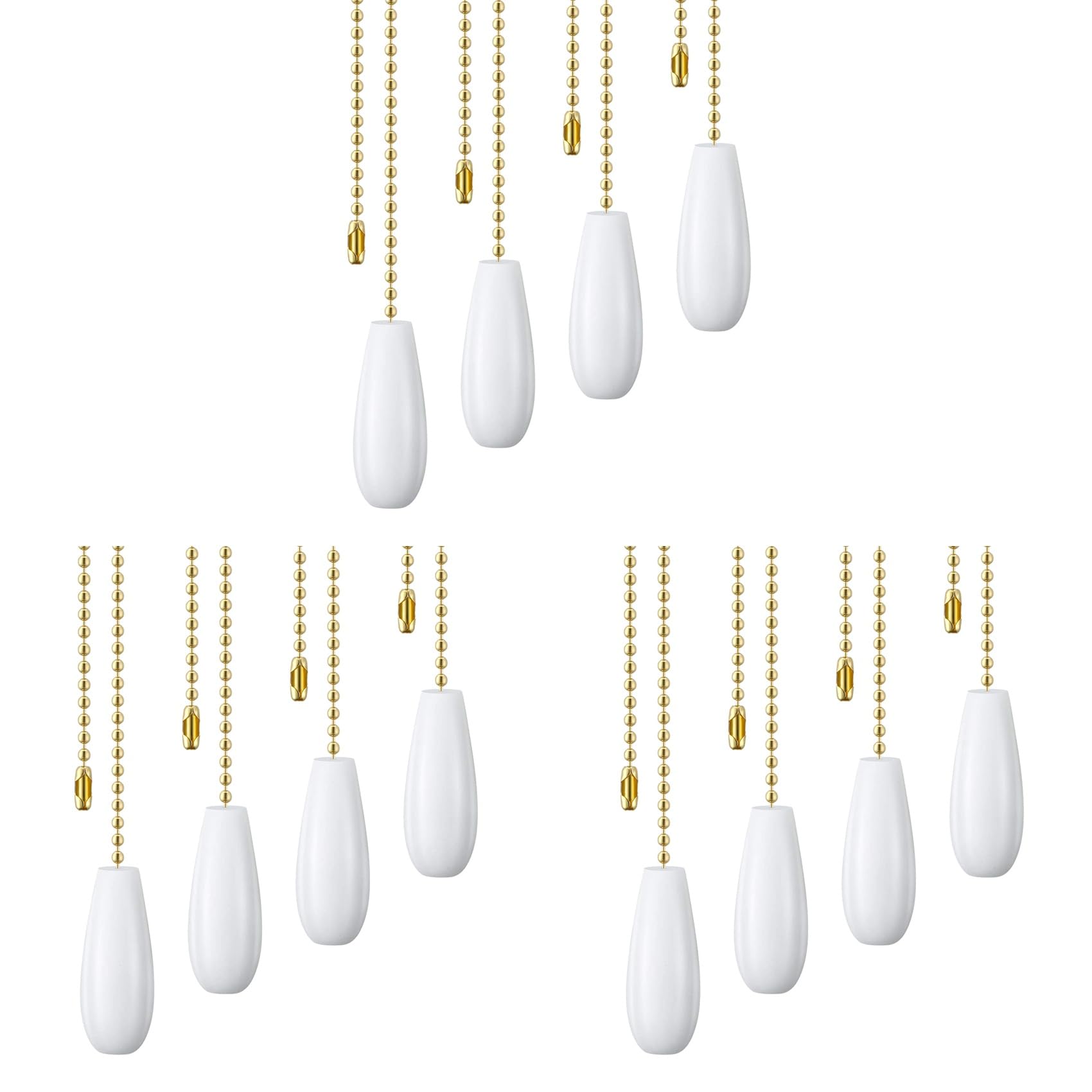 Hndhbfgrt 12 Pieces Ceiling Fan Chain Pulls Wooden Pull Chain Extension Pull Chain for Ceiling Light Lamp Fan Chain
