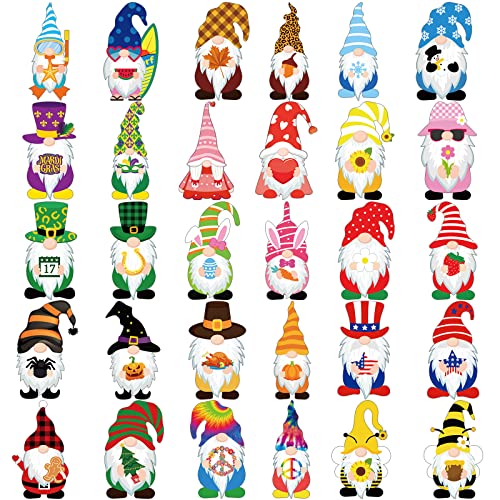 30 imanes decorativos de gnomo para refrigerador