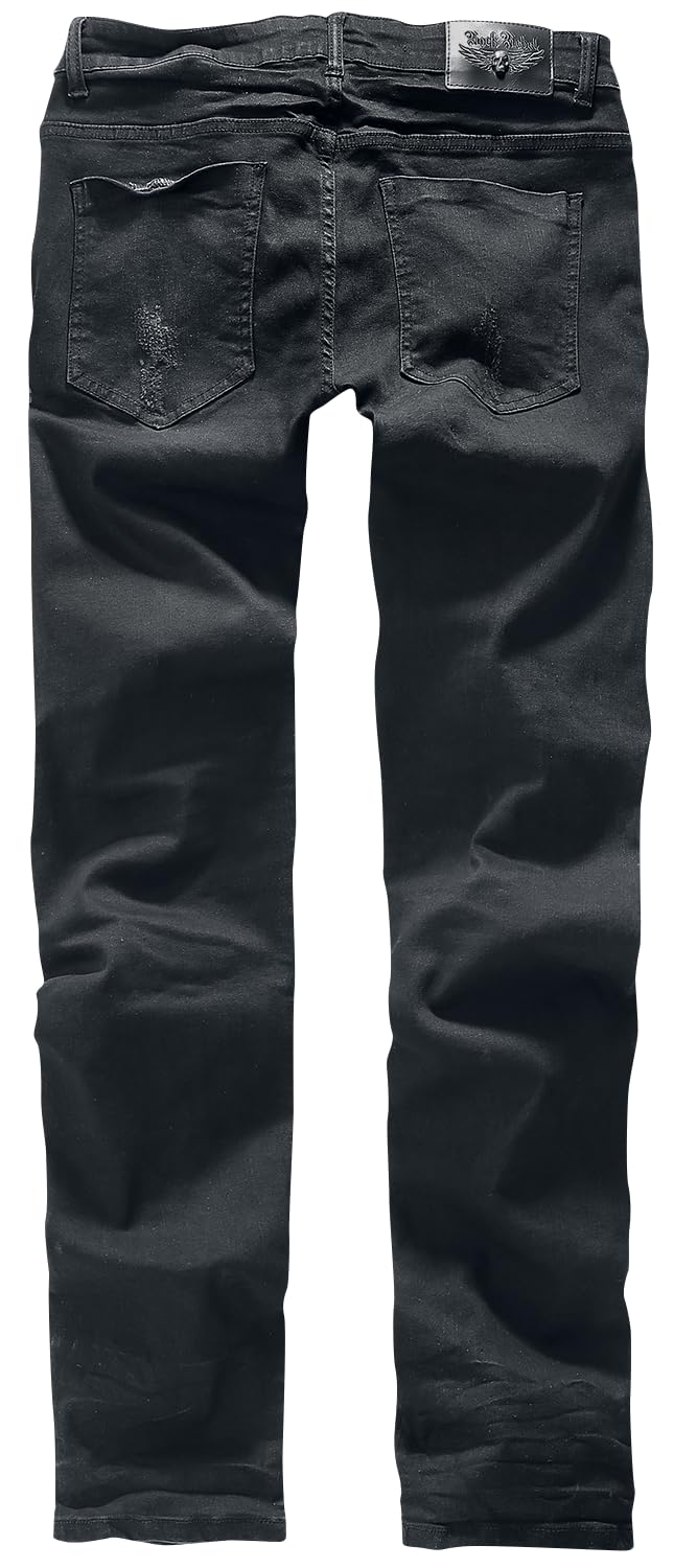 Rock Rebel by EMP Herren Schwarze Slim Fit Destroyed-Jeans im 5-Pocket-Style