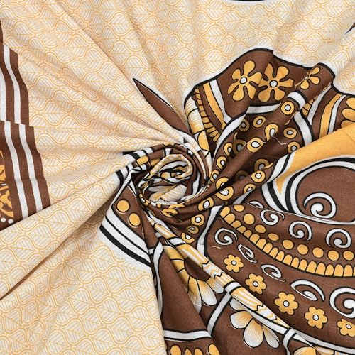 Image of Rajasthani Jaipuri Sanganeri Printed 144 TC 100% Cotton Bed Sheet Set for Double Bed,Double Peacock Pattern, Double Bedsheet Cotton with 2 Pillow Covers