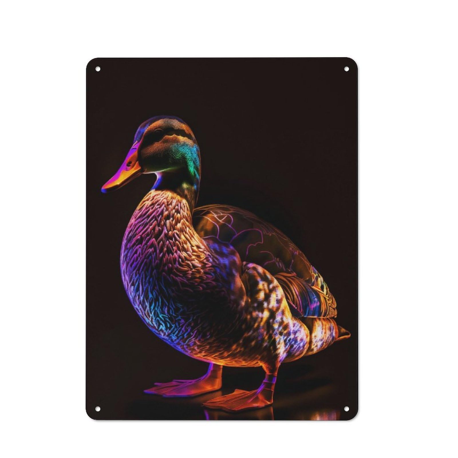 Junmoney Neon Duck Industrial-Style Tin Sign 40X30cm For Pub Or Café, Suited To Pub Decor Enthusiasts