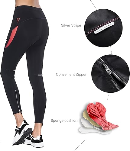 Miniatura 6 de Santic Pantalones cortos de ciclismo para mujer, acolchados, pantalones capri de ciclismo ajustados, transpirables y de secado rápido