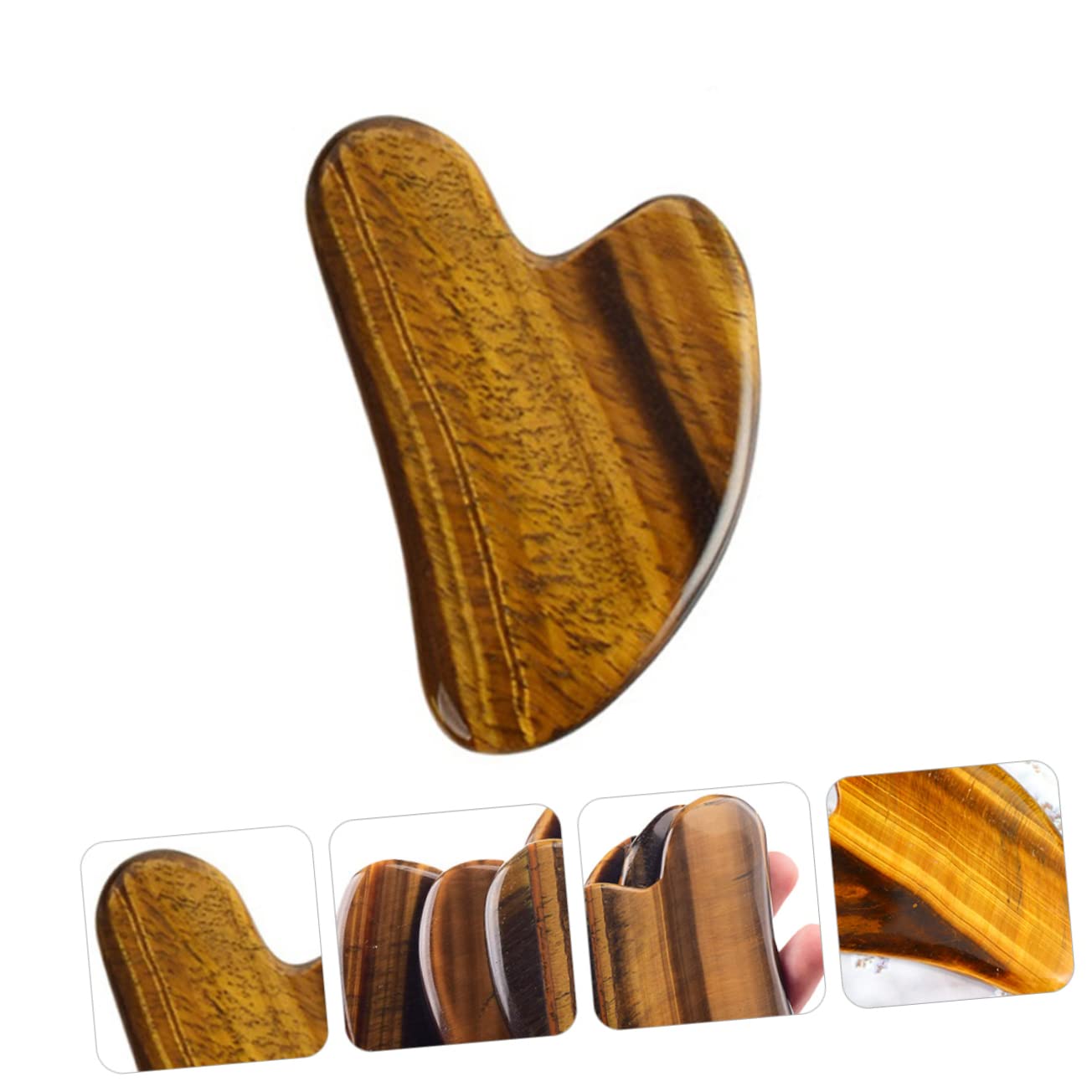 Gatuida 4 Pezzi Guasha Gua Sha Massage Board Raschiatura Board Per Strumento Di Massaggio Del Viso Marrone Chiaro
