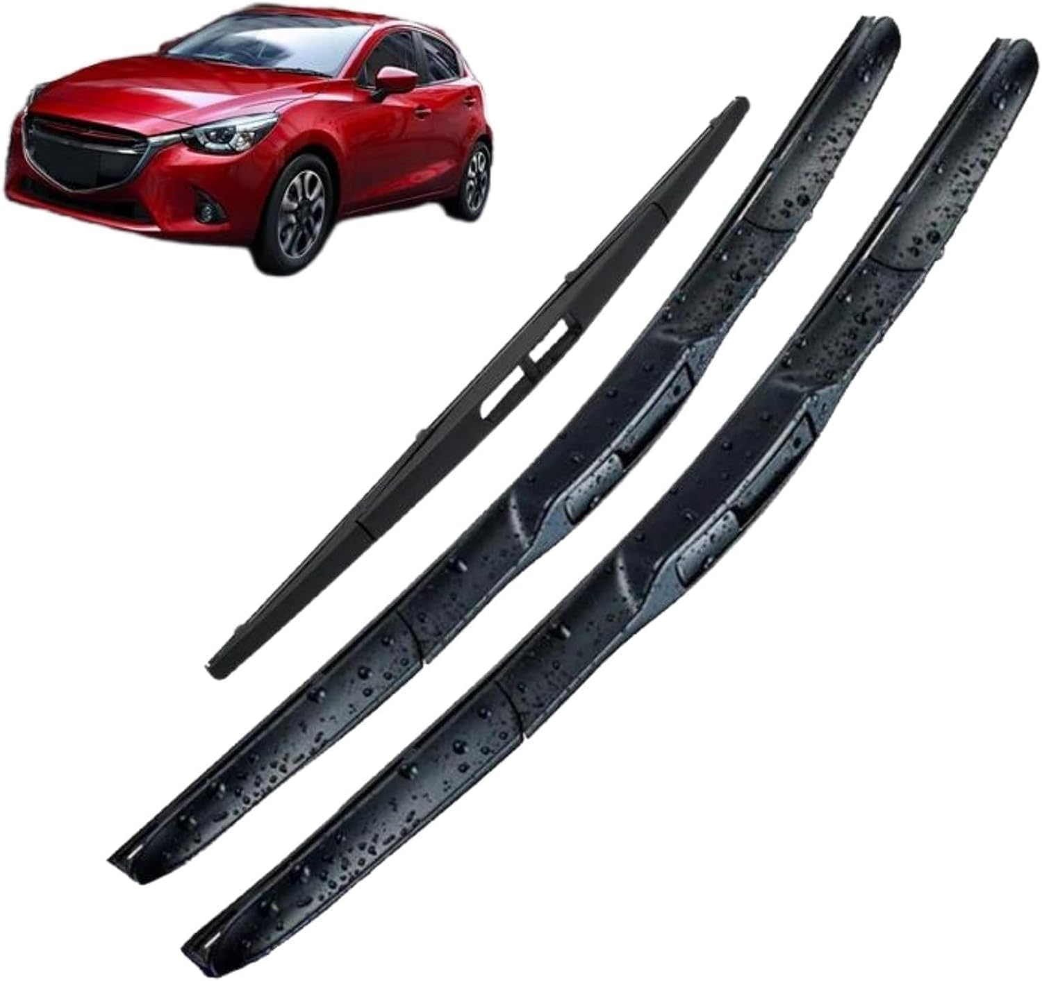 RESKIU Car Front Windshield Wiper Blade Set Replacement for Mazda Demio 2 DJ DL 2014-2023, All Season Windscreen Wipers Quiet Easy Installation
