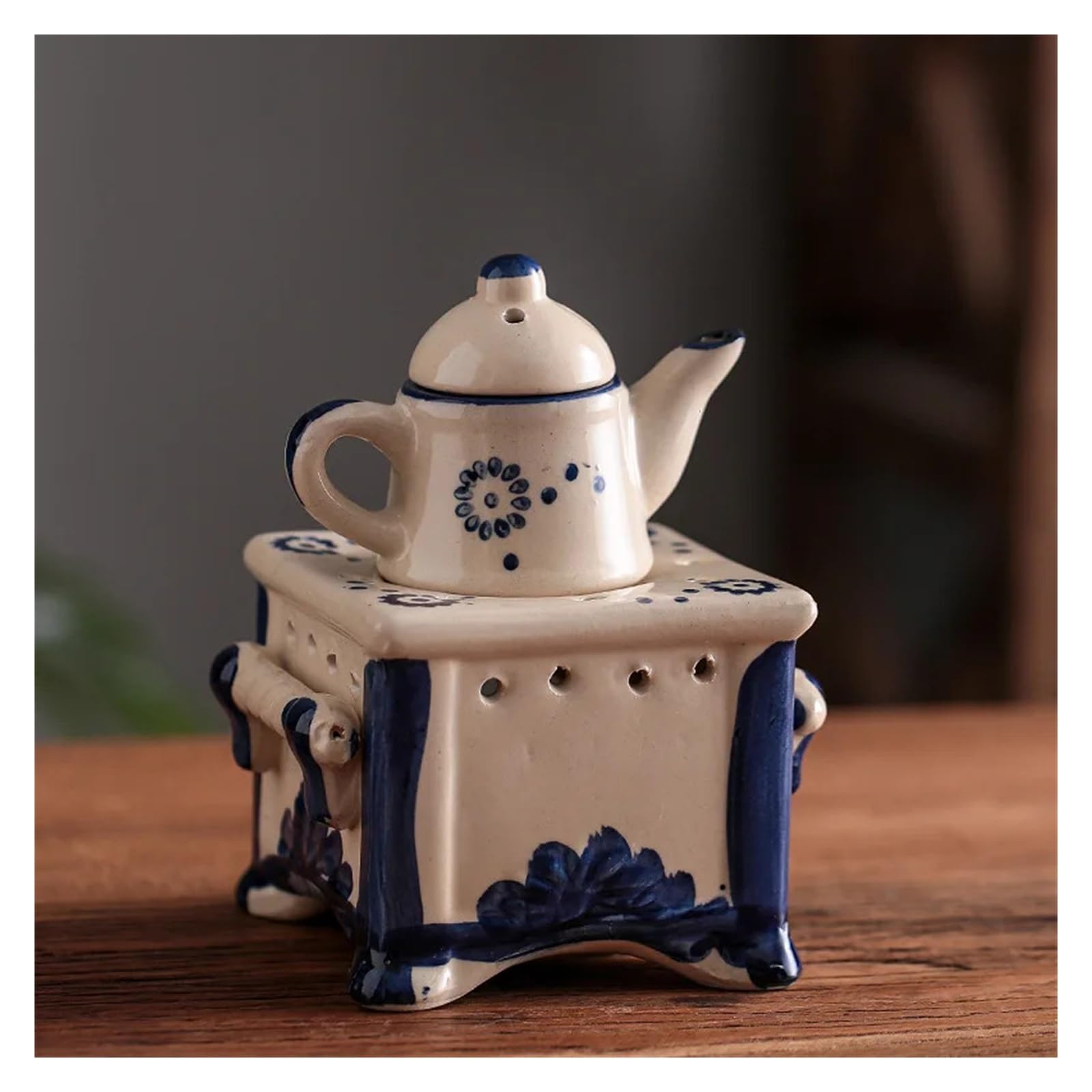 Vintage Schilfrohr-Diffusor, ätherisches Ölbrenner, Teewärmer-Set