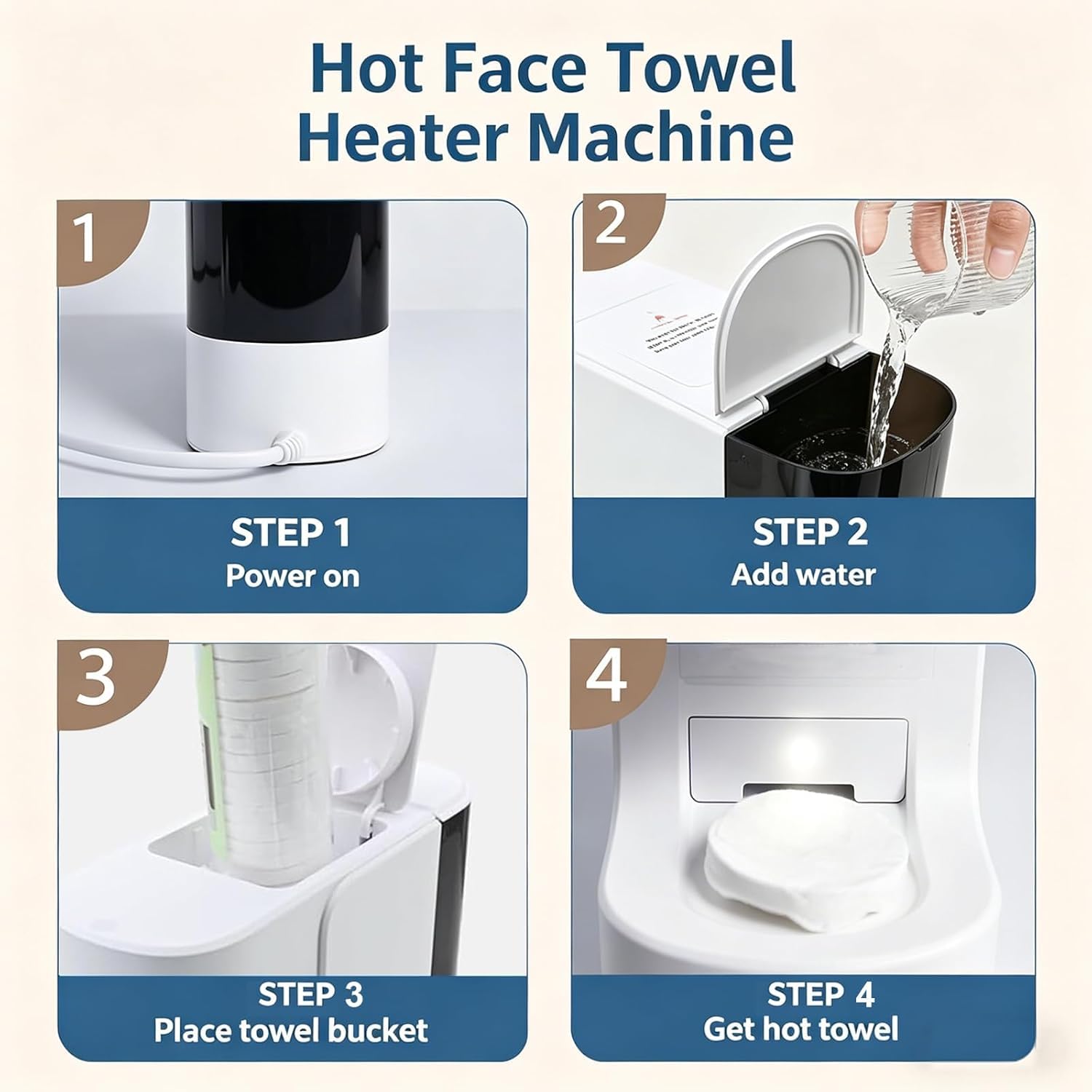 Automatischer Handtuchwärmer, Konstante Temperatur 55 °c, Intelligente Sprachausgabe, Ideal Für Wellness Und Badezimmer, Inklusive 20 Komprimierten Handtüchern, Machine+Towel