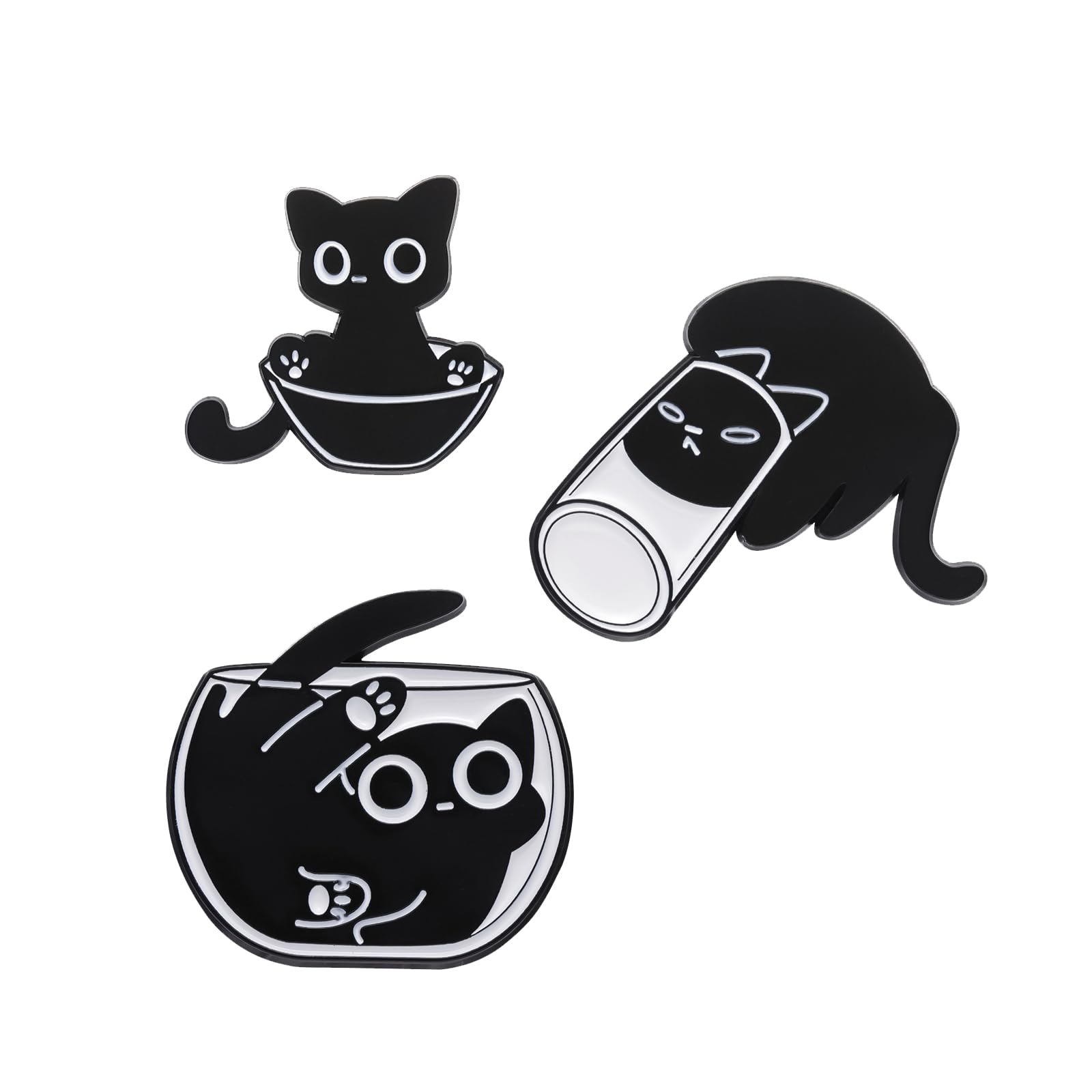 Enamel Pins, 3 Pairs Cute Cat Pins for Bags and Backpacks, Zinc Alloy Brooch for Women and Men, Fashion Accessories for Outfits and Sarees, Ideal Gift for Collectors and Students-image-45