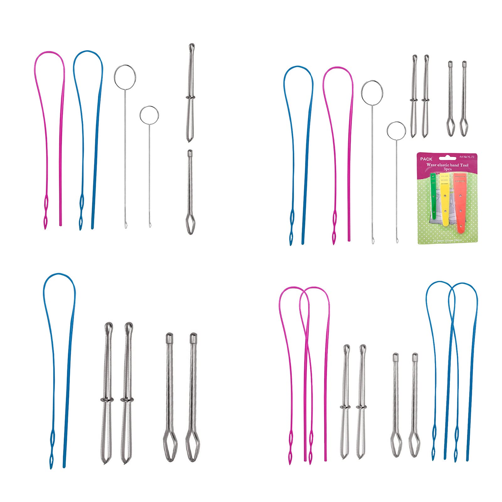 4 Stück Einfädler Mit Federzug – Flexibel Für Hosen, Hoodies, Kordelzüge