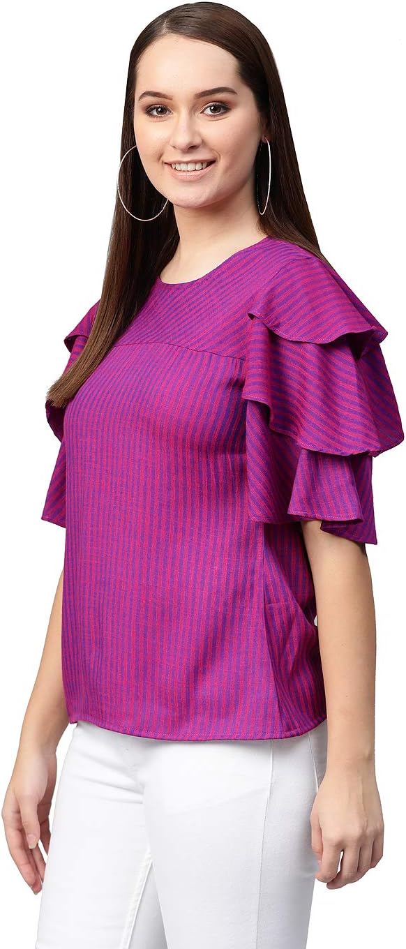 Yash Gallery Women Summer Tunic Tops Regular Indian Viscose Casual Girls Top for Summer - Image 2