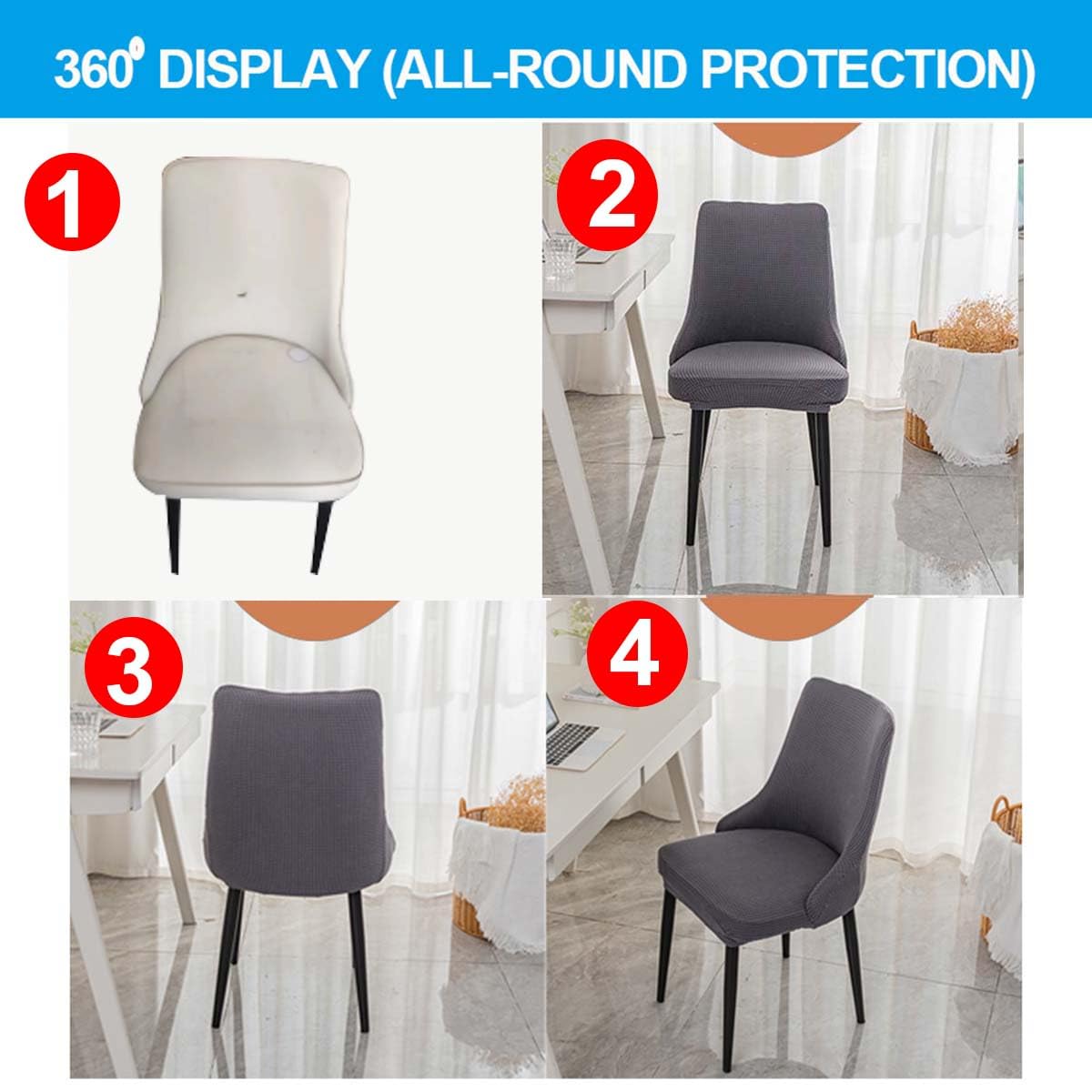XGANGM 2/4 Pezzi Coprisedia Poltroncina Sala da Pranzo con
