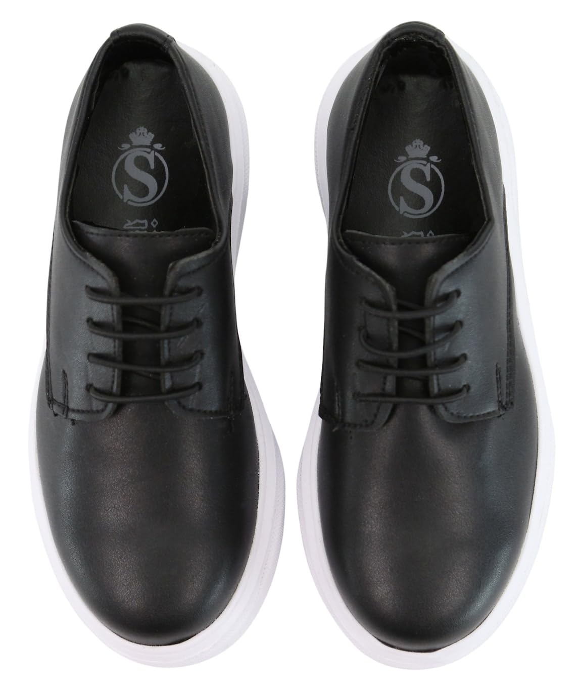 Chaussures garçons noires à enfiler design classique chic et décontracté - 8