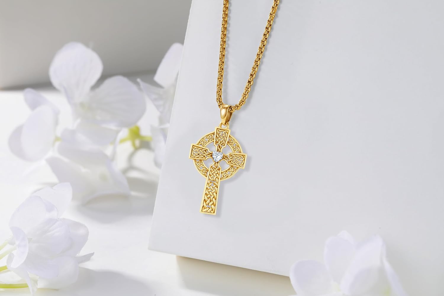 Celtic Cross Necklace for Men Women 925 Sterling Silver Celtic Cross Pendant Evil Eye Necklace Irish Trinity Knot Crucifix Jewelry - Image 5