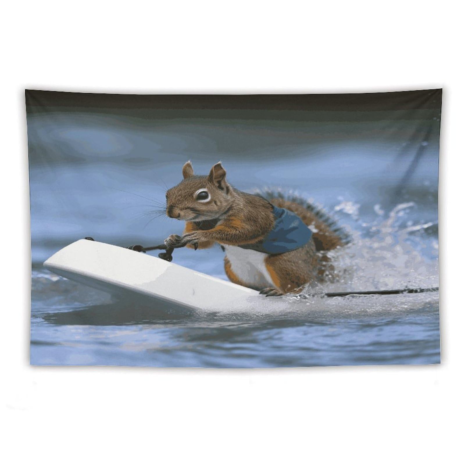 LDGSUPH Water Skiing Squirrel Tapestry Wall Hanging Decor Anti-fading Aesthetic Wall Tapestries Fashion Wall Blanket Decor Modern Wall Art Tapestry for Bedroom Home Decor 40"x60"