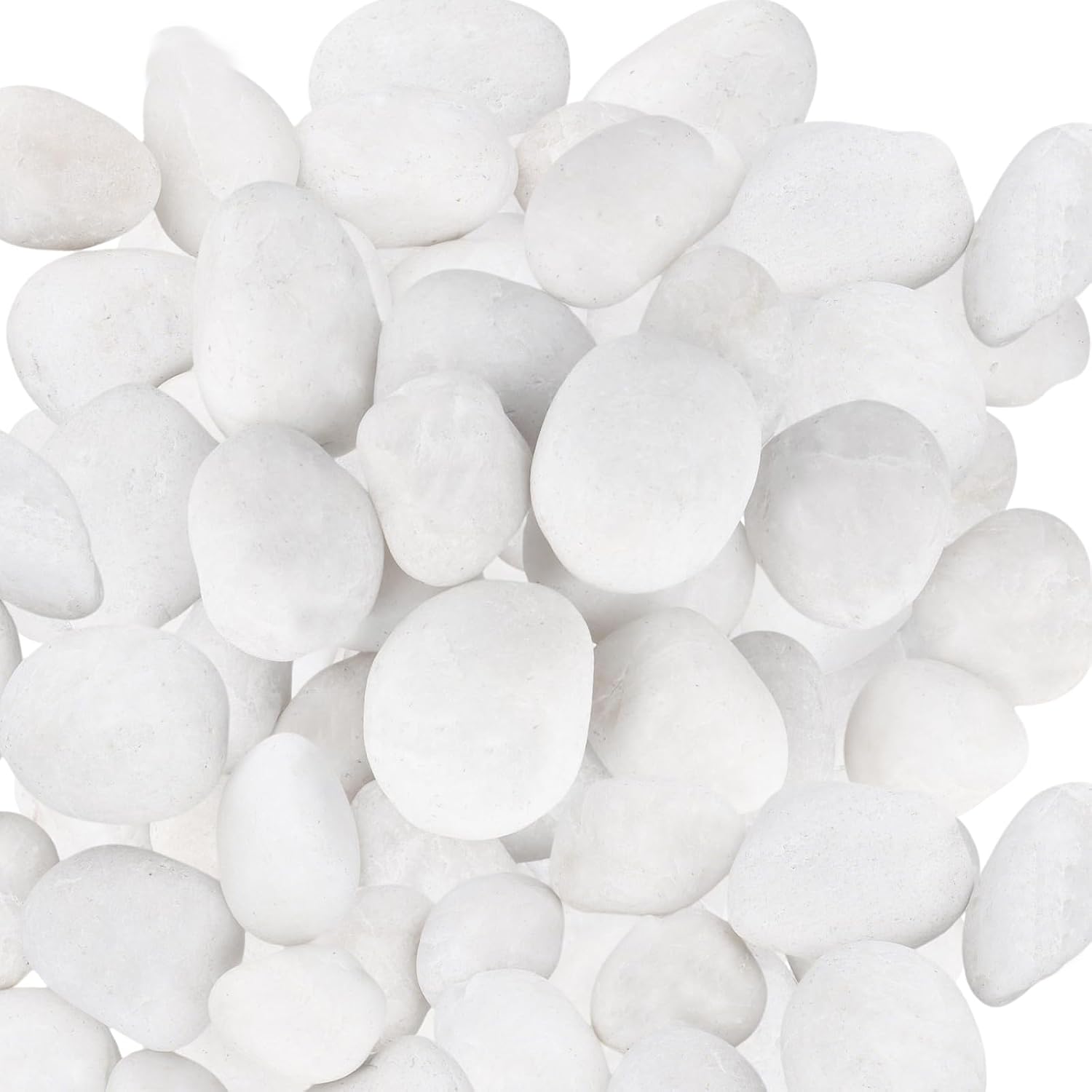 KEILEOHO 8.8 lbs White River Rocks, 1-2 Inch Polished White Pebbles for Indoor Outdoor Plants, Natural Stones for DIY Decorative Fish Tank, Garden Landscaping Rocks