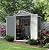 Devoko 6x4 FT Outdoor Storage Shed, Plastic Resin Garden Shed with Lockable Door & Built-in Floor, Waterproof Tool Shed for Backyard, Patio, Lawn, Pool Supplies (Grey)